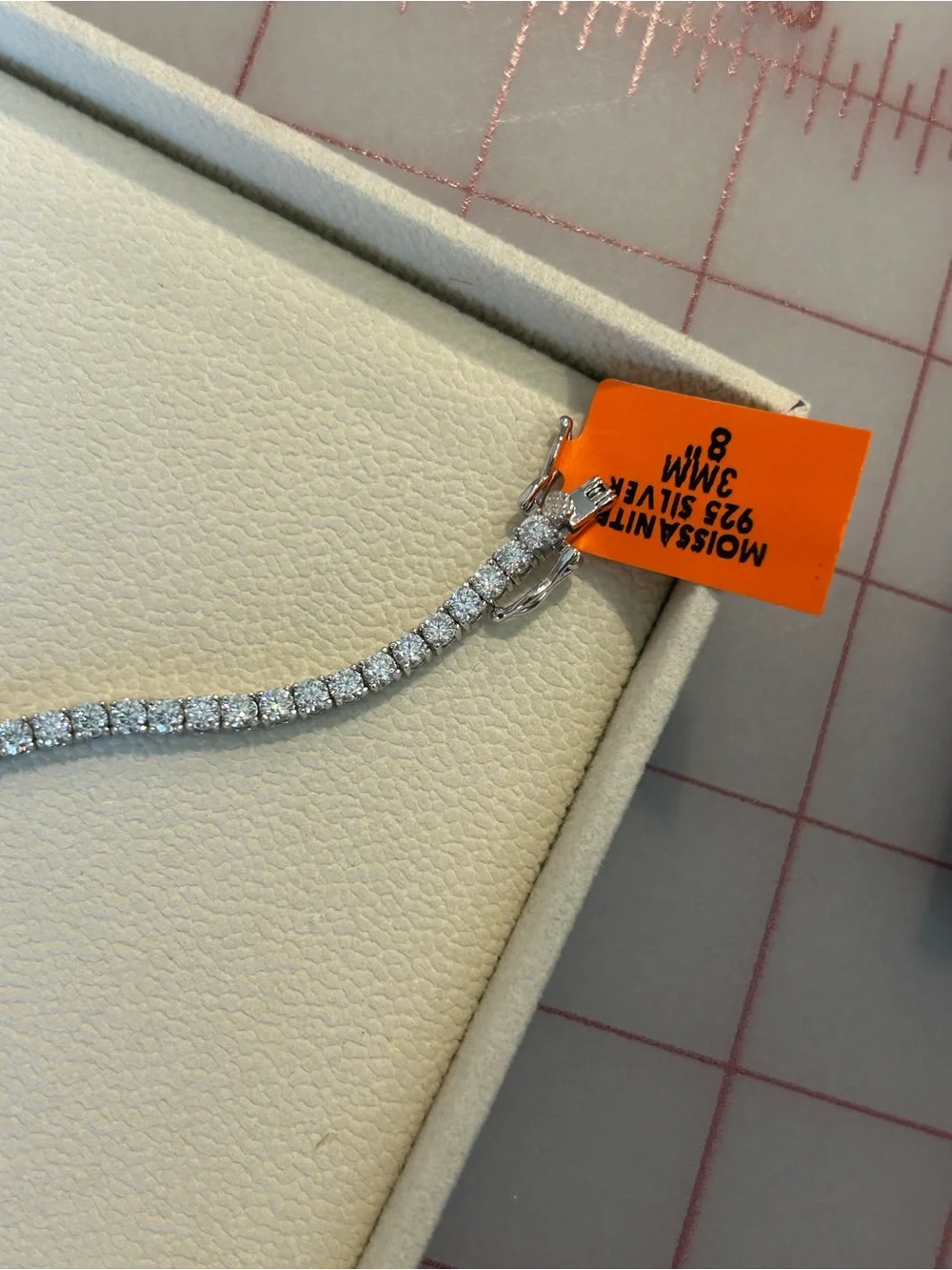 Sterling Silver Tennis Bracelet with Moissanite Stones - Women's Jewelry - Picture 2 of 7